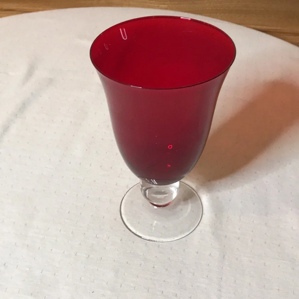 Lenox Holiday Gems Ruby Red Wine/Water Goblets - Set of 8 Vintage